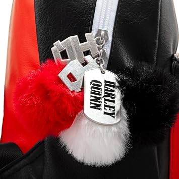 SUICIDE SQUAD Harley Quinn (Live Fast Die Clown) Fashion Backpack - Luxury Faux Leather, Unique Lining, Matching Zipper Accessory, Inner & Outer Pockets, Bold & Edgy, A Fun Pick for Harley Quinn Fans
