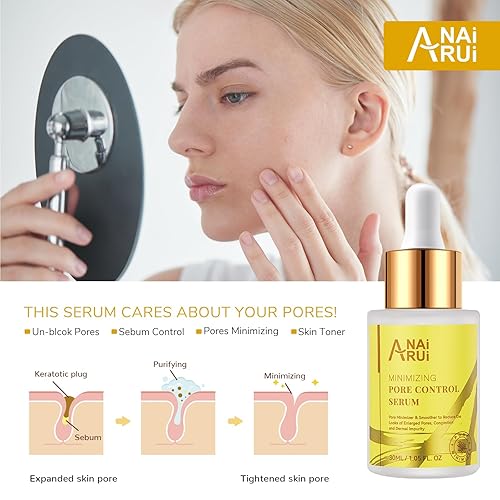 Miniatura 7 de ANAI RUI Suero minimizador de poros, minimizador de poros para cara, control de poros, minimización, encogimiento, apriete los poros, refina la