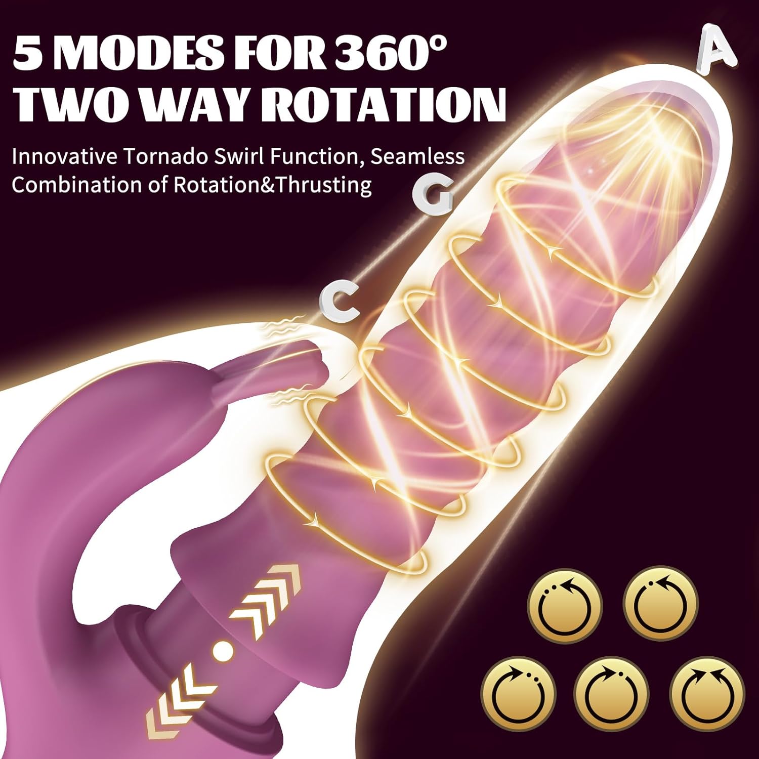 Tornado G Spot Rabbit Vibrator Pink Combination of 360° Swirl+Up-Down Thrust| 5 Tornado Swirling Modes|A Storm of Satisfaction for G Spot that Put Basic Vibes to Shame