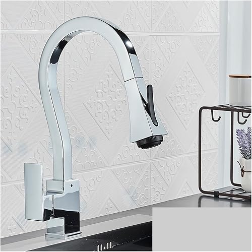 Miniatura 8 de Black Gourmet Kitchen Faucet with Flexible Pull Down Sprayer Retractable Removable Faucet for Kitchen Sink Mixer Faucet(White)
