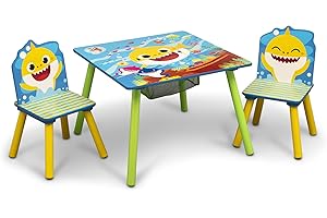 Baby Shark 3-Piece Kids Table & Chair Set With Kid-Sized Table and Two Chairs