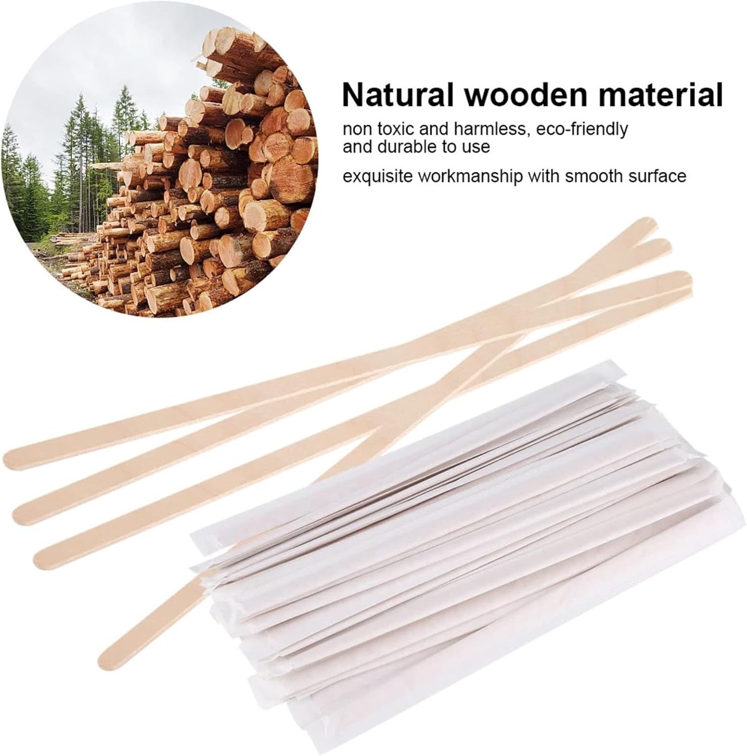 Wooden Coffee Stirrers 300/500PCS Coffee Stir Sticks Stirrers Wooden Disposable Natural Tea Corn Candy Stick(500PCS)
