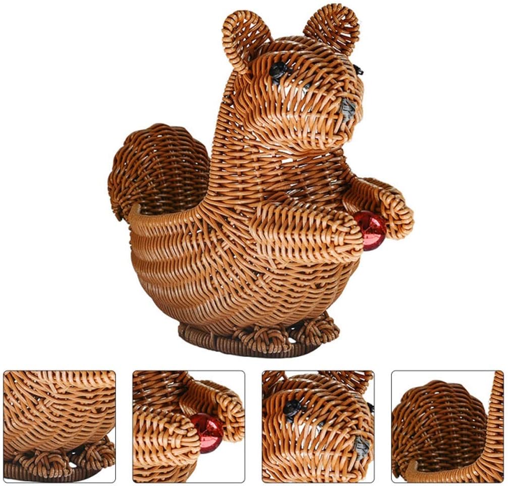 Storage Basket Creative Rattan Woven Basket Household Storage Box Lovely Home Decor (Brown)