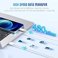 Vista 5 de Paquete de 3 cargadores para iPhone, cable USB A a Lightning de 6 pies con certificación MFi de carga rápida, compatible con iPhone 14, 13, 12, 11