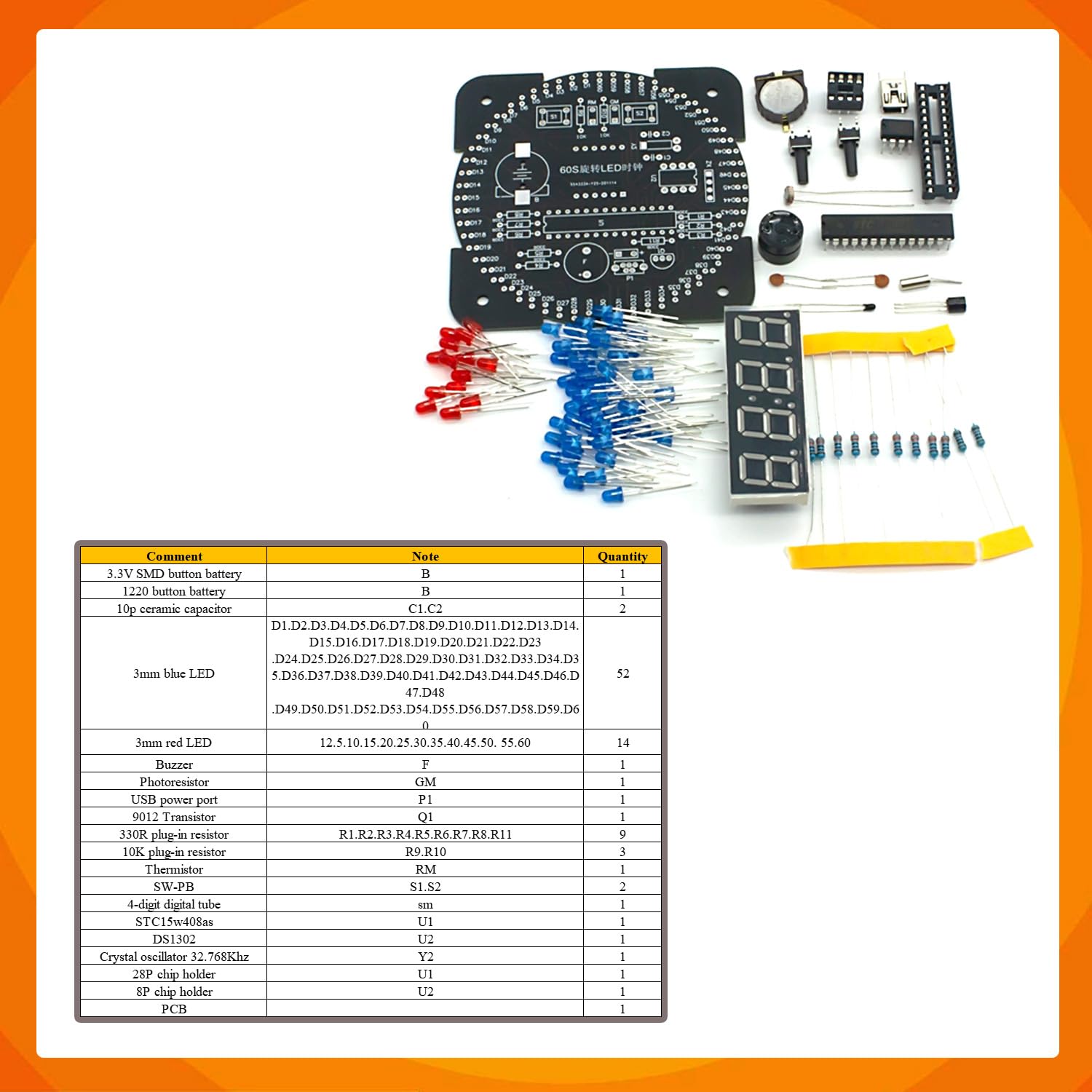 DIDODI DIY Electronic Clock Kit Soldering Practice Digital Timer Kit with Digital Display - Image 2