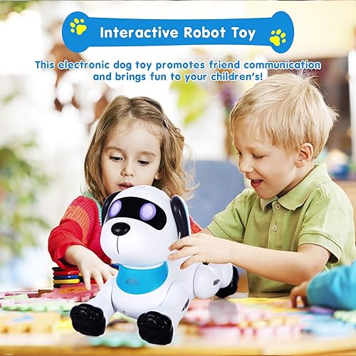 Miniatura 10 de Robot de control remoto para perros robots programables interactivos e inteligentes para niños de 5 años en adelante juguete de acrobacias RC con