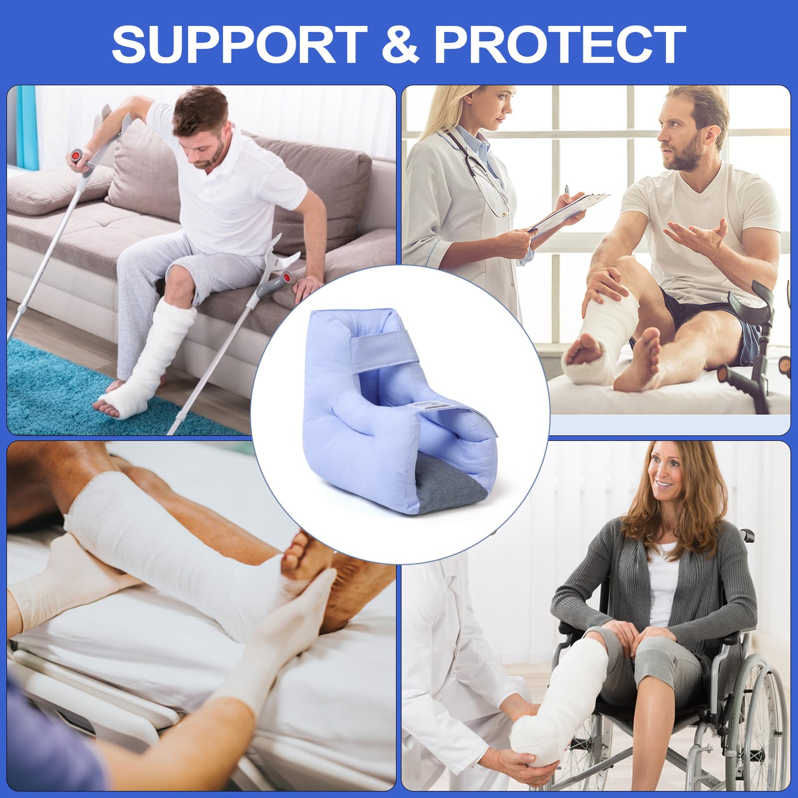 Cojín protector de talón para aliviar las úlceras por presión, almohada de pies para pacientes postrados en cama, almohadilla de tobillo para el dolor de talón