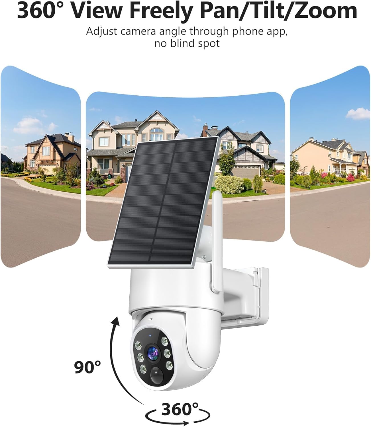 Sistema di telecamere di sicurezza 2K, 5 GHz e 2,4 GHz, WiFi, per la sicurezza domestica, installazione senza fili, rilevamento AI, audio bidirezionale, avvisi mobili, archiviazione SD/cloud, visione