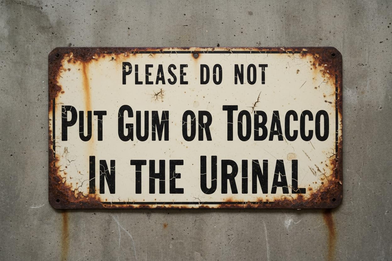 Wall Decor Warning Sign Please Do Not Put Gum Or Tobacco In The Urinal Road Sign Business Sign 8x12 Inches Aluminum Metal Tin Sign Vintage Signs Plates Printed