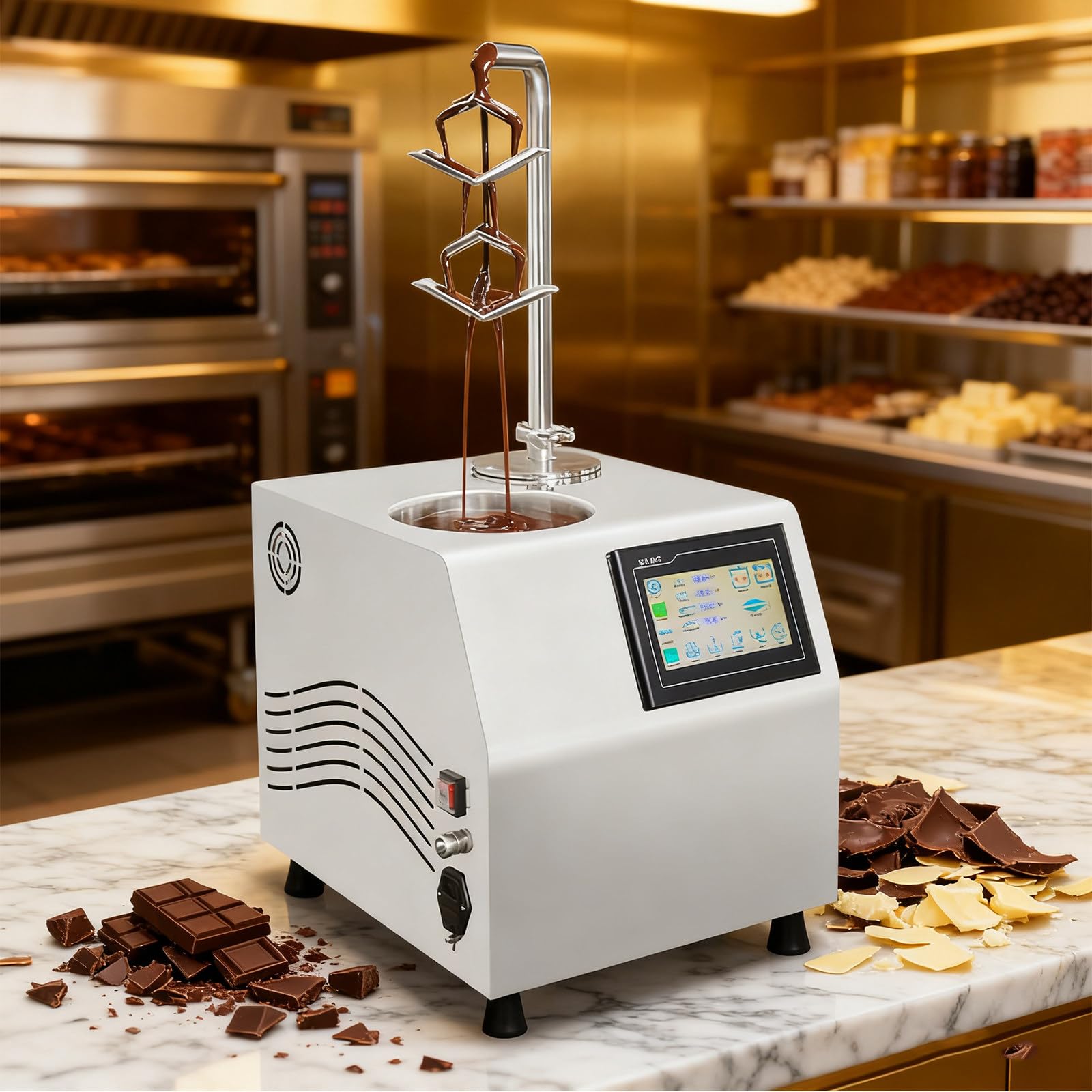 aromaoveite Desktop Chocolate Tempering Machine | Commercial Chocolate Melting Machine 5.5l, Stainless Steel, Removable Spiral Head, Suitable for Bars