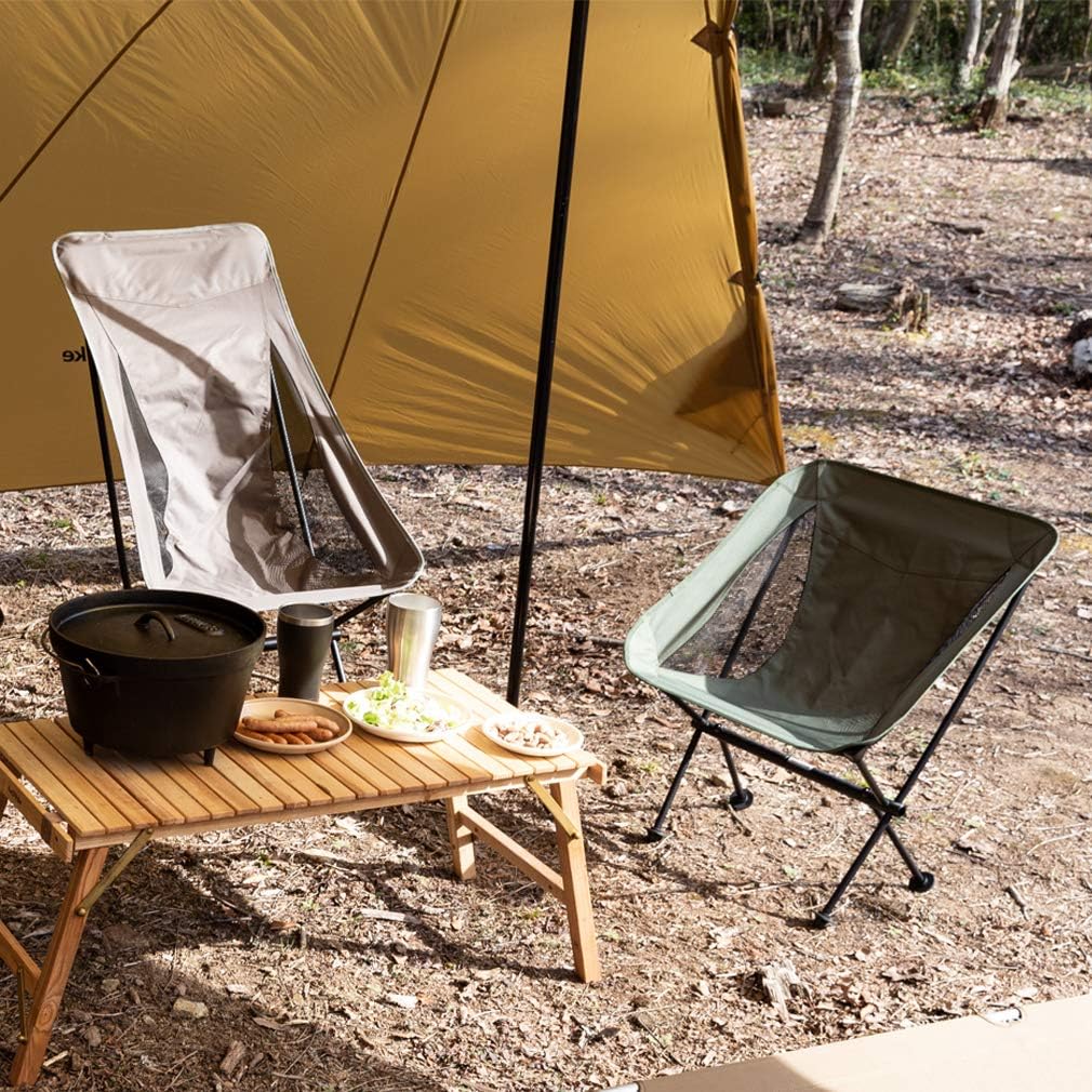 Assembled Naturehike Folding Moon Chair in a forest setting