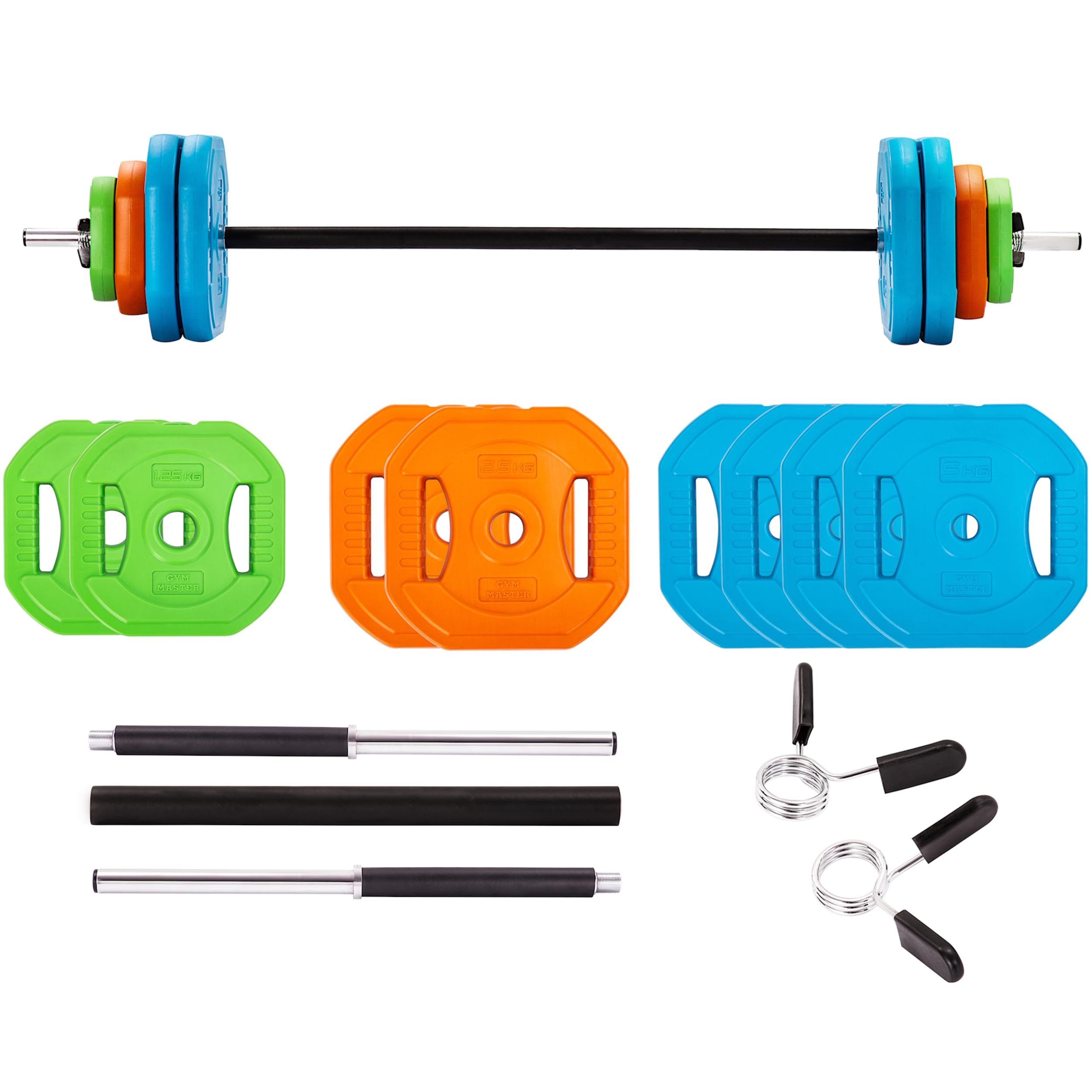 GYM MASTER Adjustable 30kg Weight Pump Set with Padded Bar
