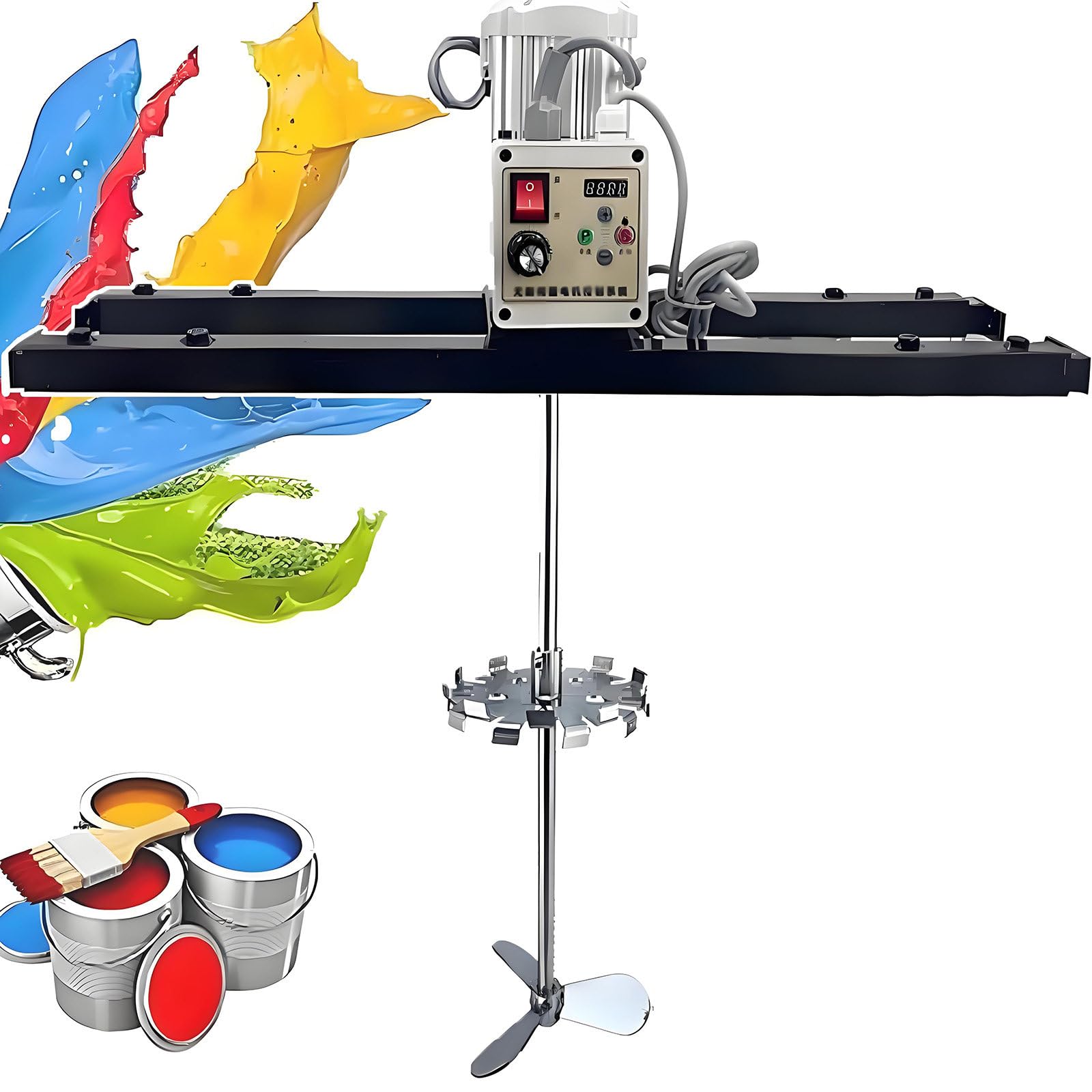 GUTYGIO Electric Tank Mixer Machine, IBC Agitator, Paint Stirring Machine, 30nm High Torque, 200-3000 Rpmadjustable Speed for Viscous Liquid, Ink, Dye, Mixing Applications TypeC