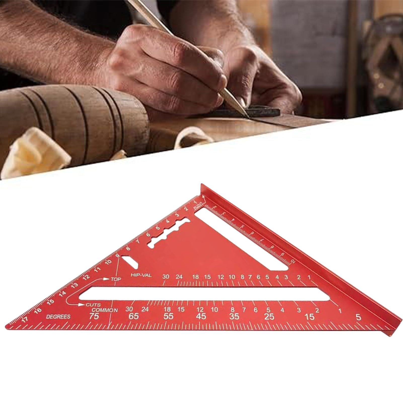 MRKU Righello Triangolare - Strumenti da Falegname Metrica Ingegnere Strumento Innovativo per Travi quadrate Architetto