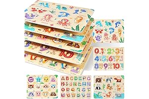 GRINNNIE Wooden Educational Montessori Puzzle for Toddlers 1 2 3 Years