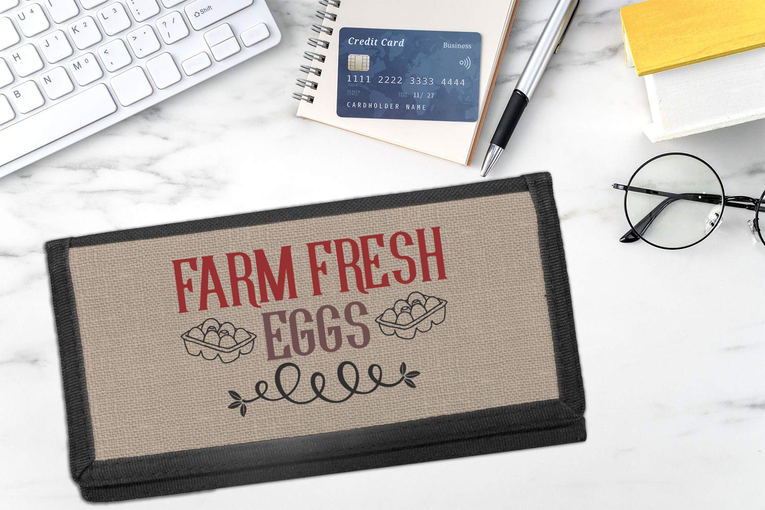 YouCustomizeIt Farm Quotes Canvas Checkbook Cover