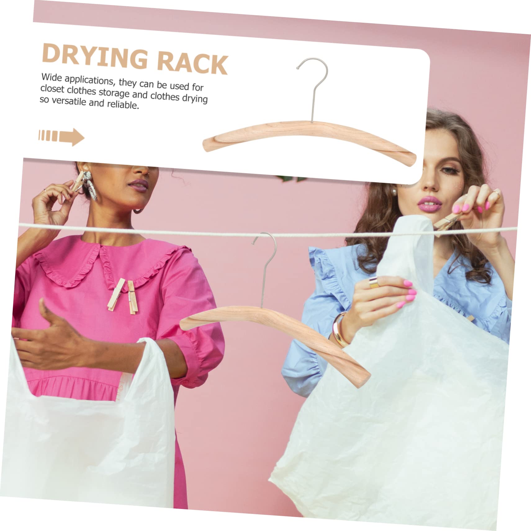 Ciieeo Wooden Clothes Hanger Sturdy Simple Design for Clothes Drying Rack for Garden Farmhouse Decor for Skirts Coats Sweaters Premium Quality Storage