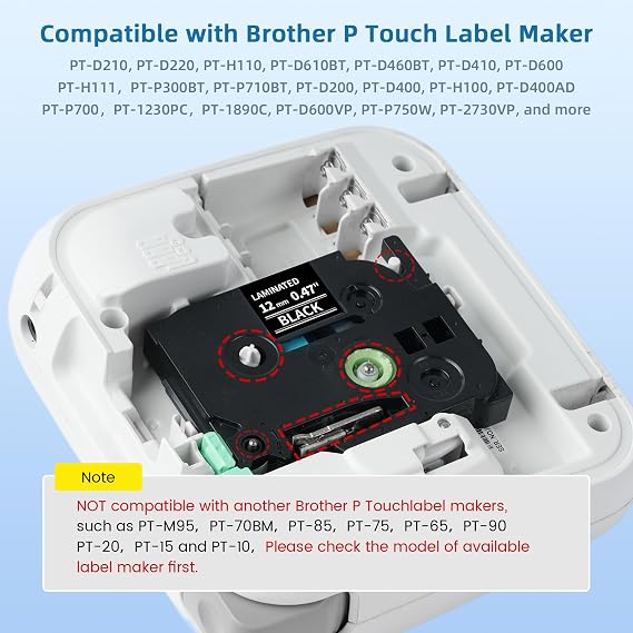 TZe-335 Replacement for Brother TZe335 Laminated P Touch Label Maker Tape