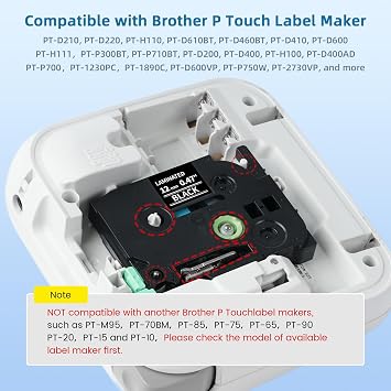 TZe-335 Replacement for Brother TZe335 Laminated P Touch Label Maker Tape