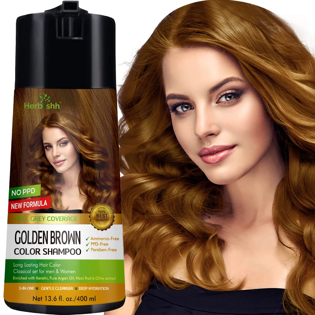 Color enriched shampoo for gray hair - golden brown