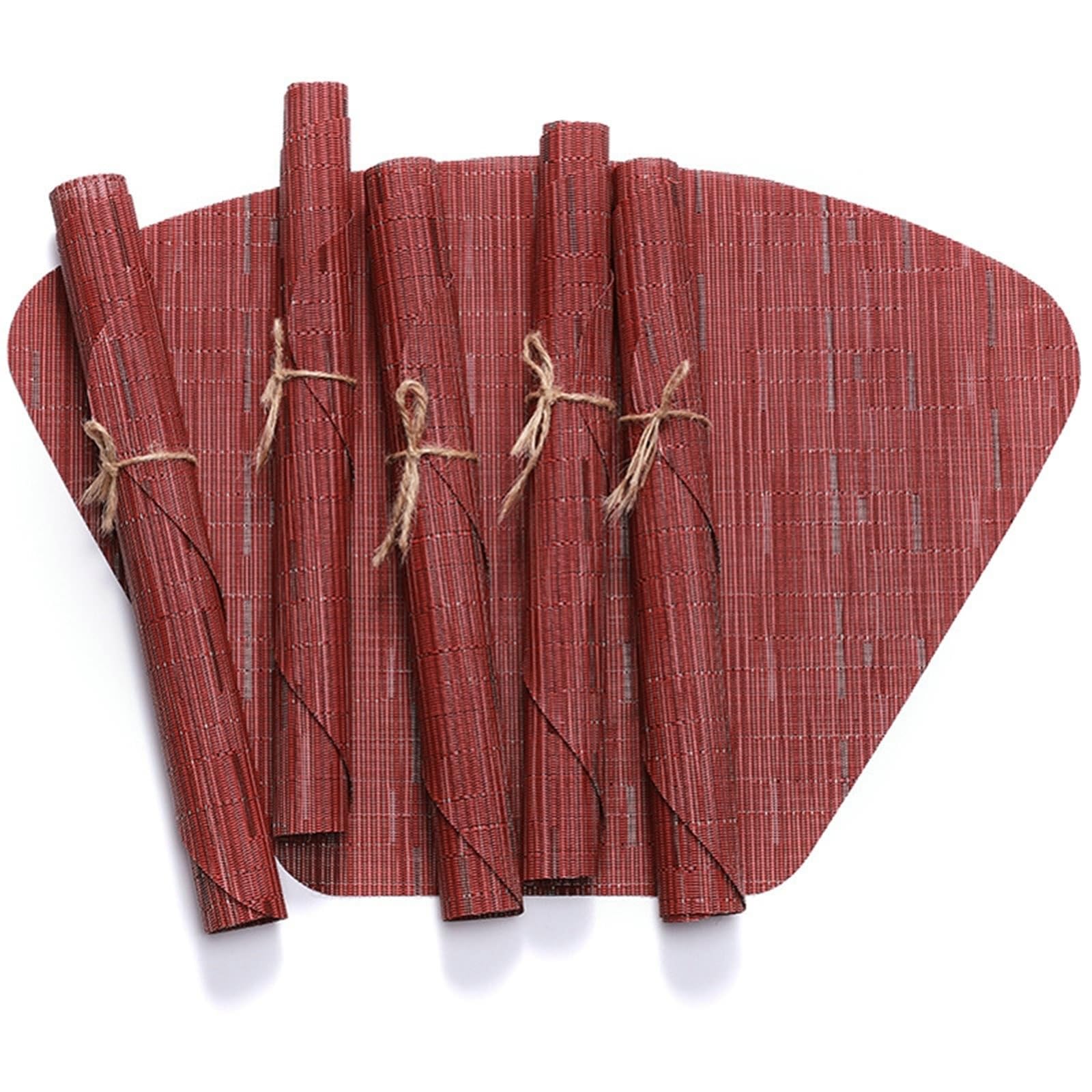 Placemat - Juego de 4 piezas para cocina y comedor (48 x 33 cm), color rojo vino
