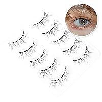 Vista 7 de Pestañas postizas naturales, pestañas postizas suaves y finas, visón sintético, 0.472 in, esponjosas y rizadas, pestañas postizas 3D, 5 pares