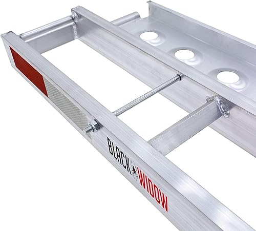 Miniatura 7 de Black Widow Portamotocicleta con enganche y rampa extra larga de 6 pies, aluminio ligero, capacidad de 400 lb. Incluye anti-traqueteo. Compatible