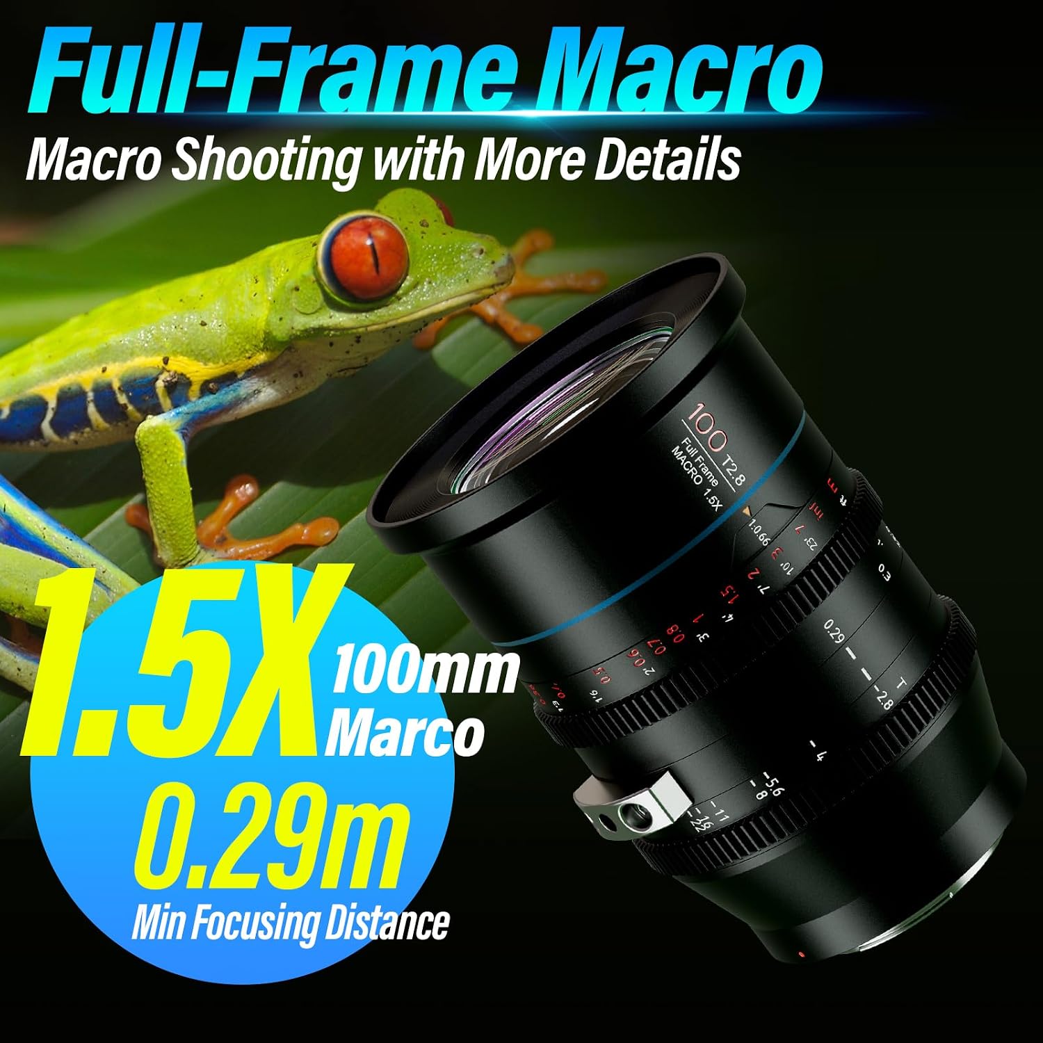 SIRUI Jupiter Macro T2 Full-Frame Cine Prime Lens Set (24mm, 35mm, 50mm, 75mm and 100mm Cinema Lens Set), for EF Mount Cameras