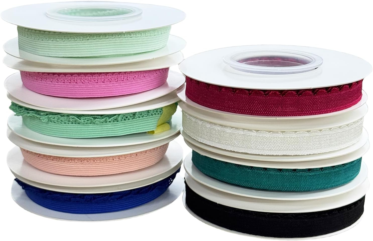 Picot Loop Elastic Band for Sewing 7/16" 11mm Roll Spool Decorative Frilly Lace Stretchy Ribbon for Lingerie Underwear Sewing Trim, 5yards