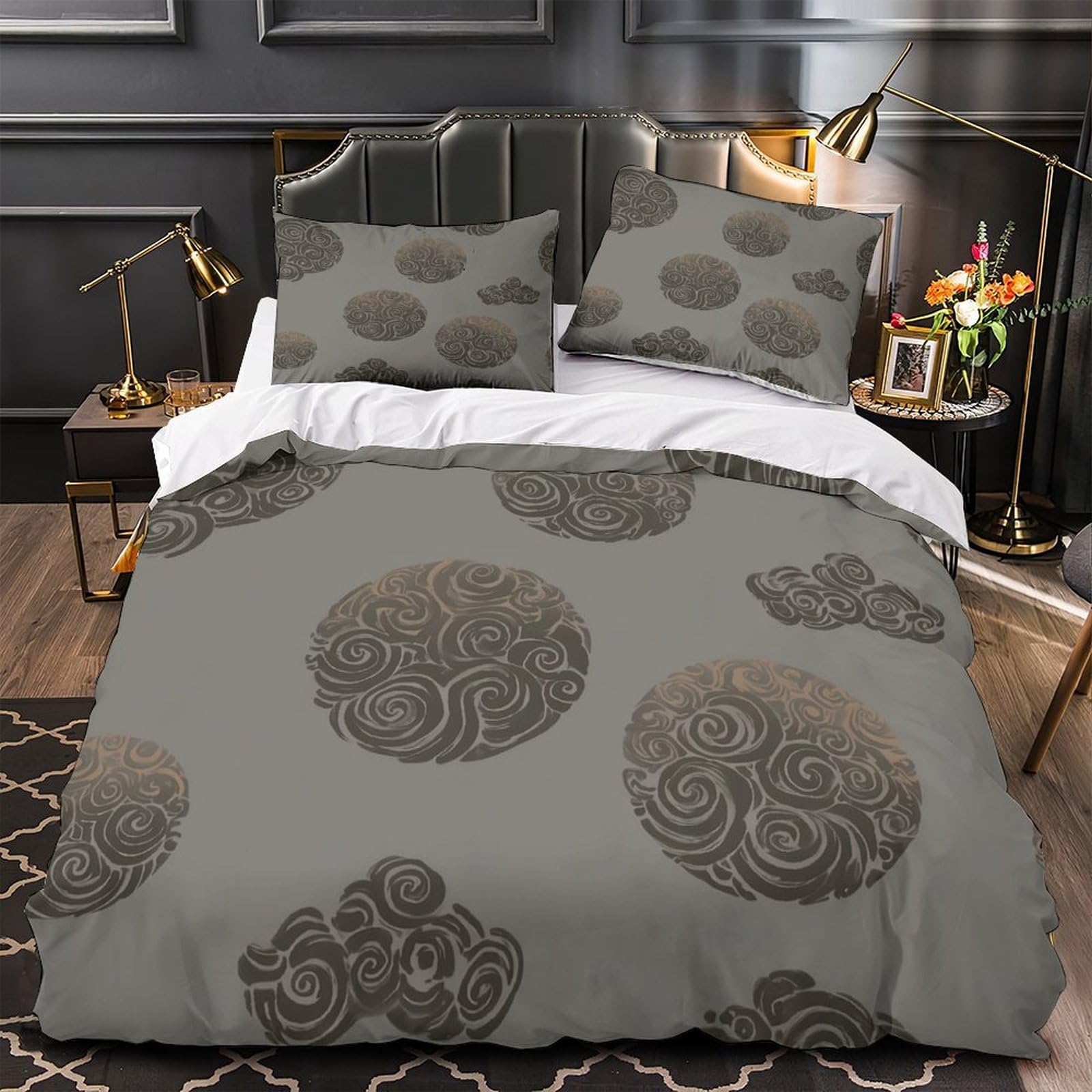 Housse de couette Starburst imprimé 3D en microfibre résistante, parure de lit grand format