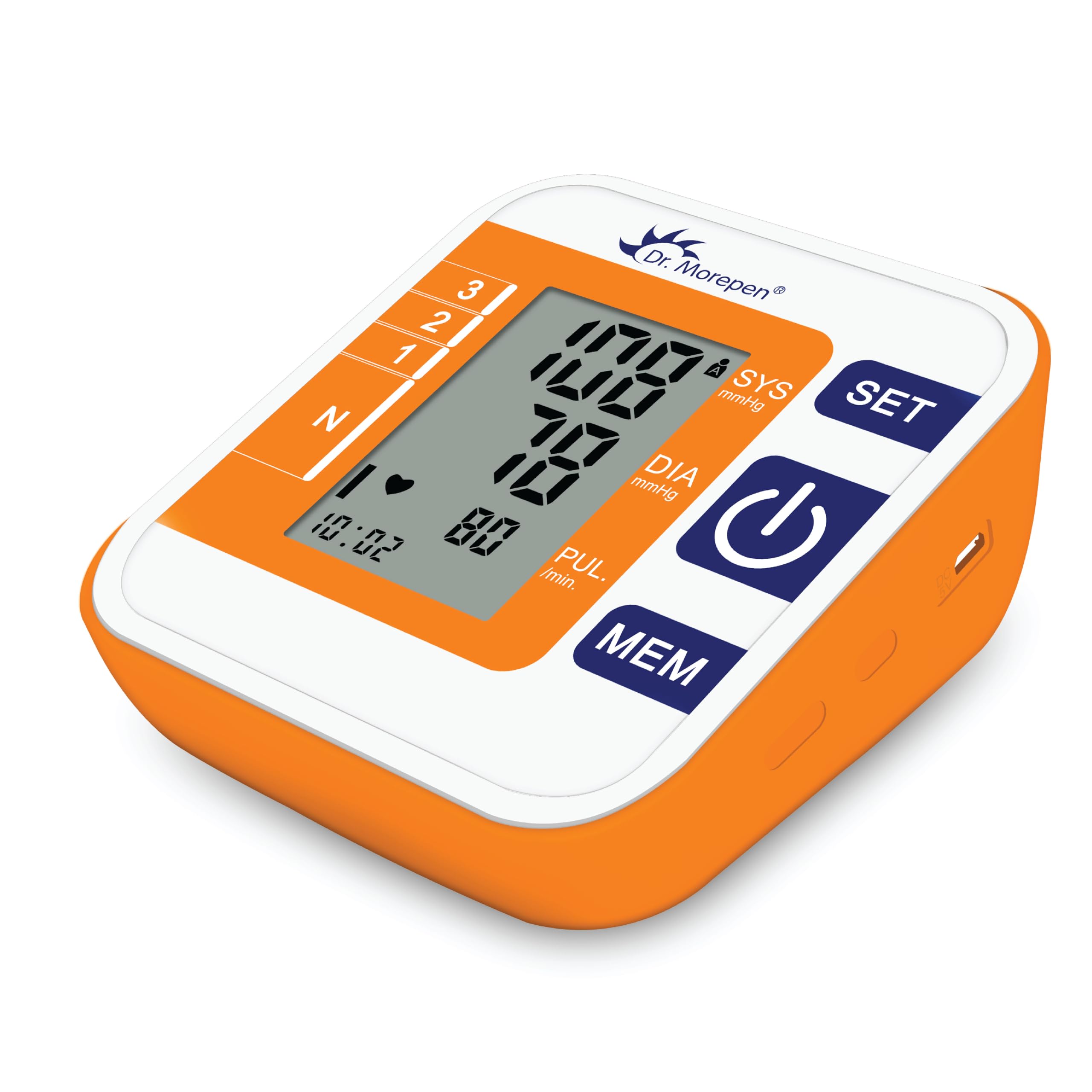 Dr. Morepen Arm Blood Pressure Monitor Model BP-14,White,Orange