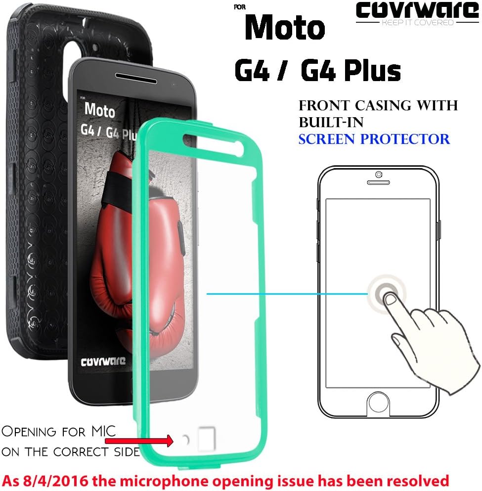 COVRWARE Moto G4 / G4 Plus (4th Gen 2016) [Aegis Series] w/Built-in [Screen Protector] Heavy Duty Full-Body Rugged Holster Armor Case [Belt Clip][Kickstand] NOT FIT Moto G4 Play Teal