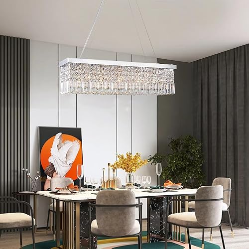 Miniatura 2 de Candelabro moderno de vidrio de gotas para iluminación de techo de Ella Fashion hermosa lámpara de techo con brazos Rectangle Chandeliers 4000watts