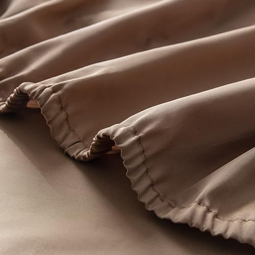 Miniatura 71 de Sábana bajera ajustable individual XL para dormitorio universitario, sábanas 100% algodón egipcio, sábanas bajeras de lujo con bolsillo profundo