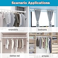 Vista 12 de Closet Rod - 30-50 Inches, No Drilling Closet Rod Extender Hanging - Matte Black Adjustable Clothes Hanging Bar, for Closet, Bathroom, Windows(with