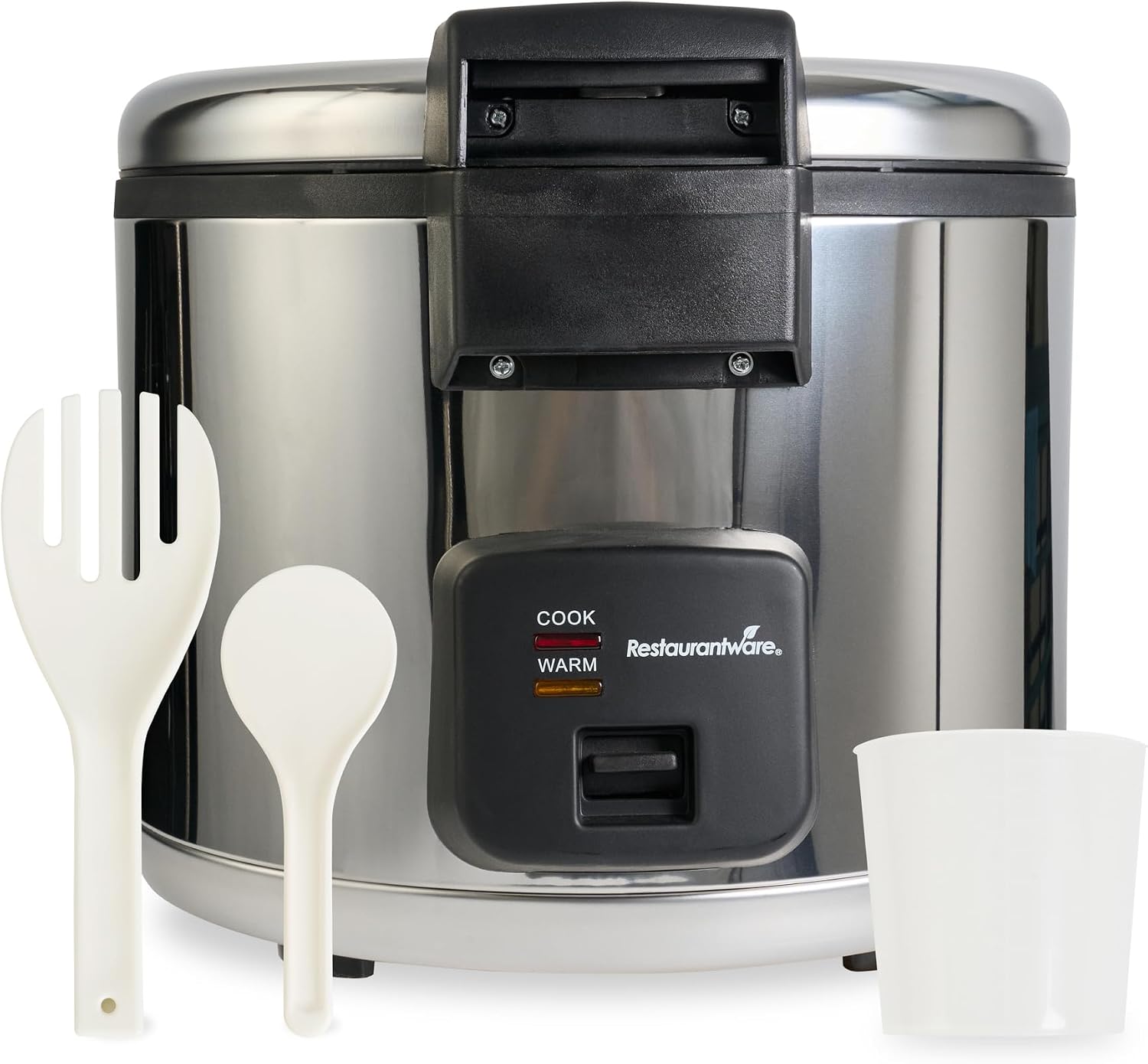 Restaurantware Commercial Rice Cooker 70 Cup Heavy-Duty Steel Industrial Rice Warmer With Nonstick Interior Black Ideal For Catering And Buffet Use