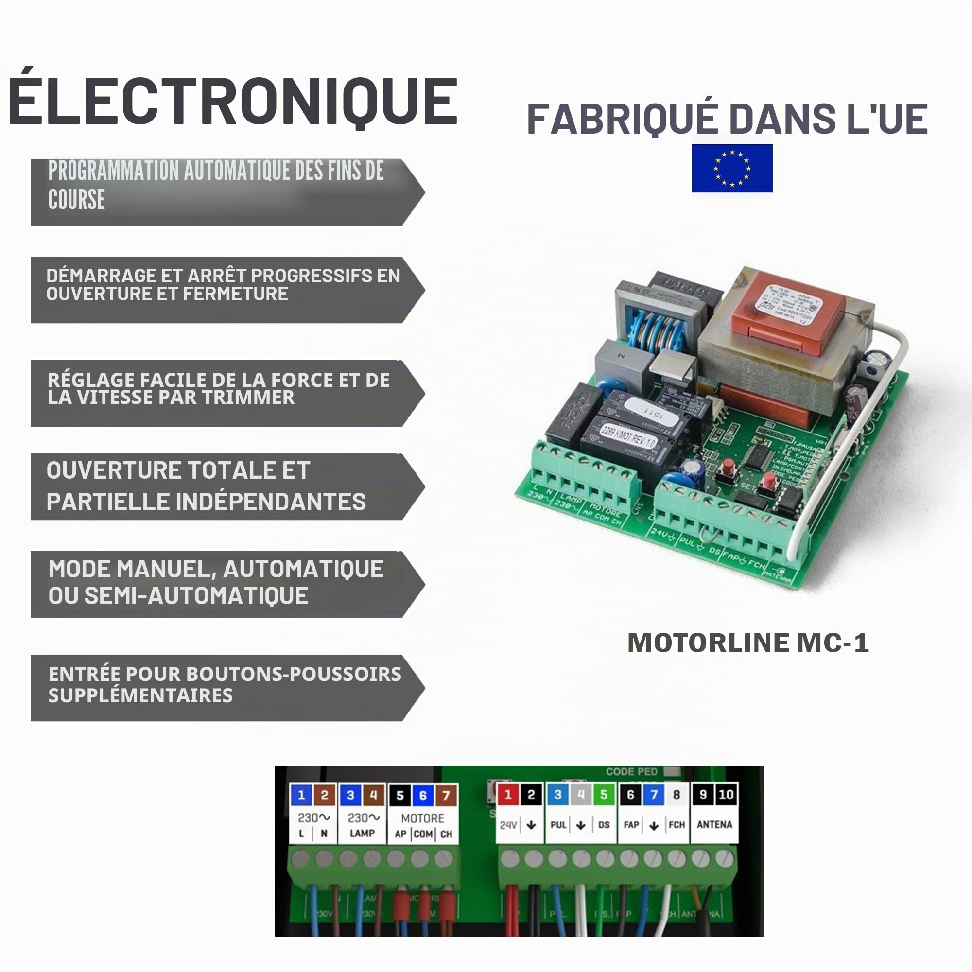Kit complet Motorline Bravo 500 moteur coulissant professionne