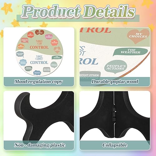 Miniatura 3 de 2 piezas de decoración de escritorio de oficina con base negra, rueda calmante para la salud mental, sentimientos de salud, decoración psicológica