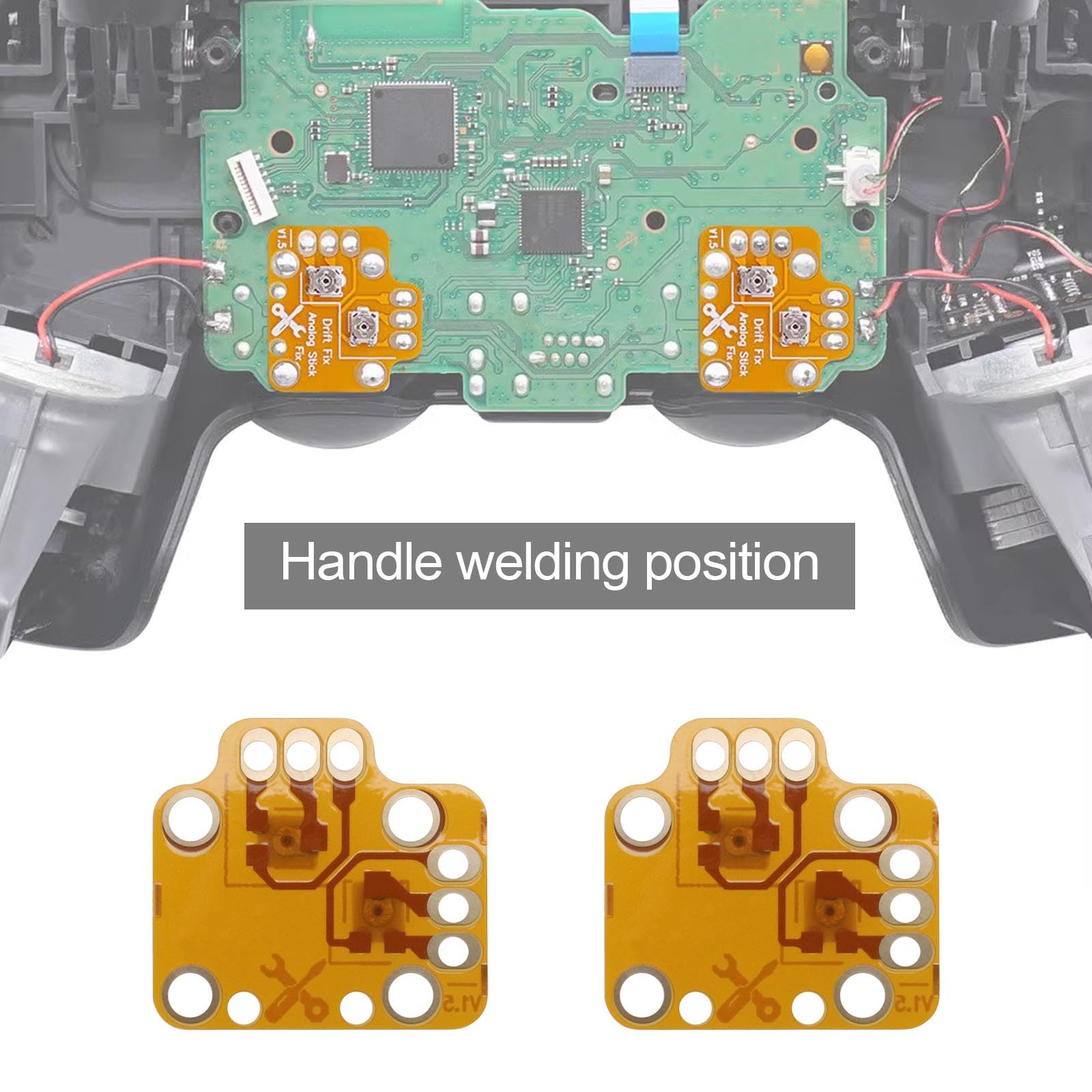 Lot De 5 Modules Drift Fix Pour Manettes PS4/PS5/Xbox - Réparation Joystick Analogique Qui Dérive - Carte Jaune