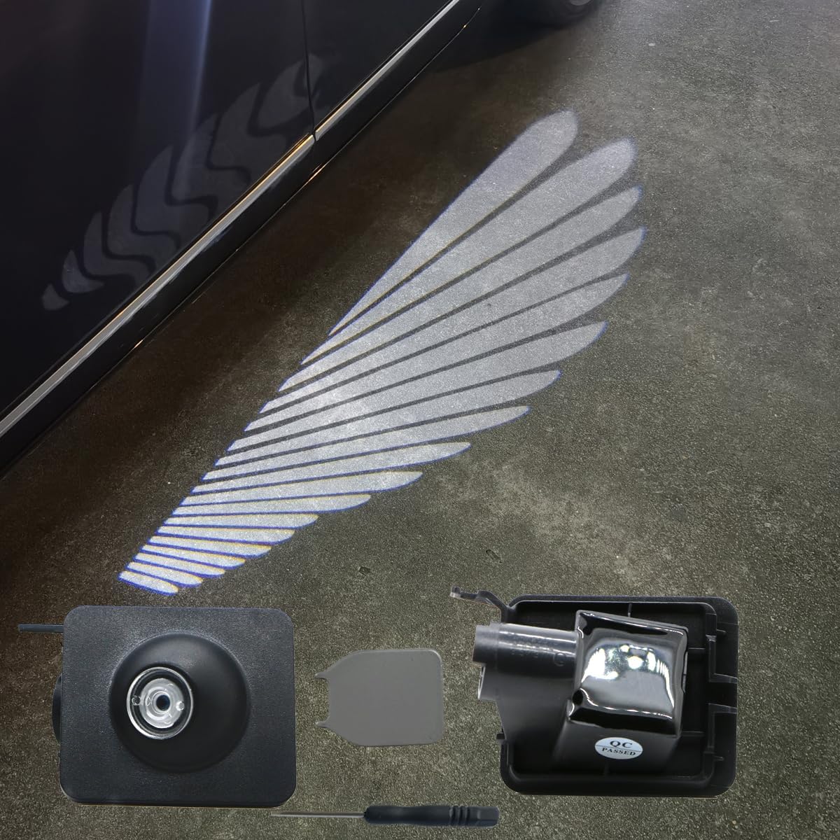 Side Mirror Puddle Lights, projector ghost shadow side mirror welcome angel wings lights for Kuga,Mondeo,C-Max,Escape,Focus(MK3.3.5) 15-18year