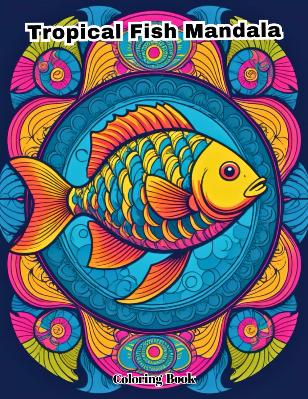 Tropical Fish Mandalas: An Adult Coloring Book Featuring Complex Coral Reef Geometry.