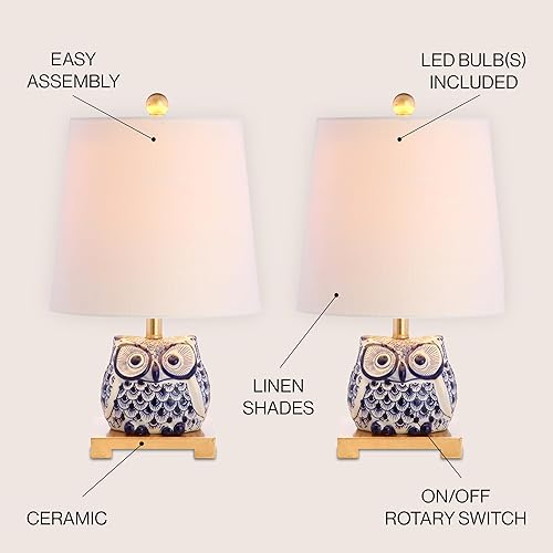 Miniatura 8 de JONATHAN Y JYL3014C Justina - Minilámpara led de mesa de 16 pulgadas, de cerámica, para casa de campo, dormitorio, sala de estar, oficina,