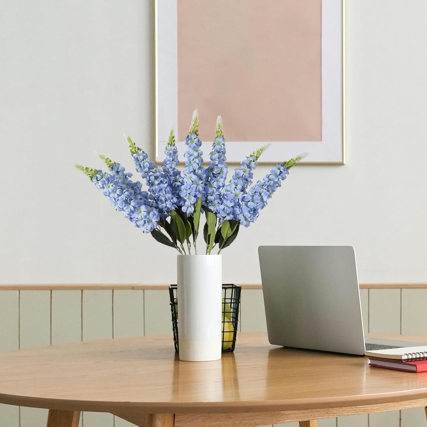 IPOPU 8PCS Snapdragon Artificial Flowers Blue Delphinium Artificial Silk Flowers Long Stem Hyacinths Fake Flowers for Wedding Home Outdoor Floral Arrangements Centerpiece Table Decorations (Baby Blue) - Image 3