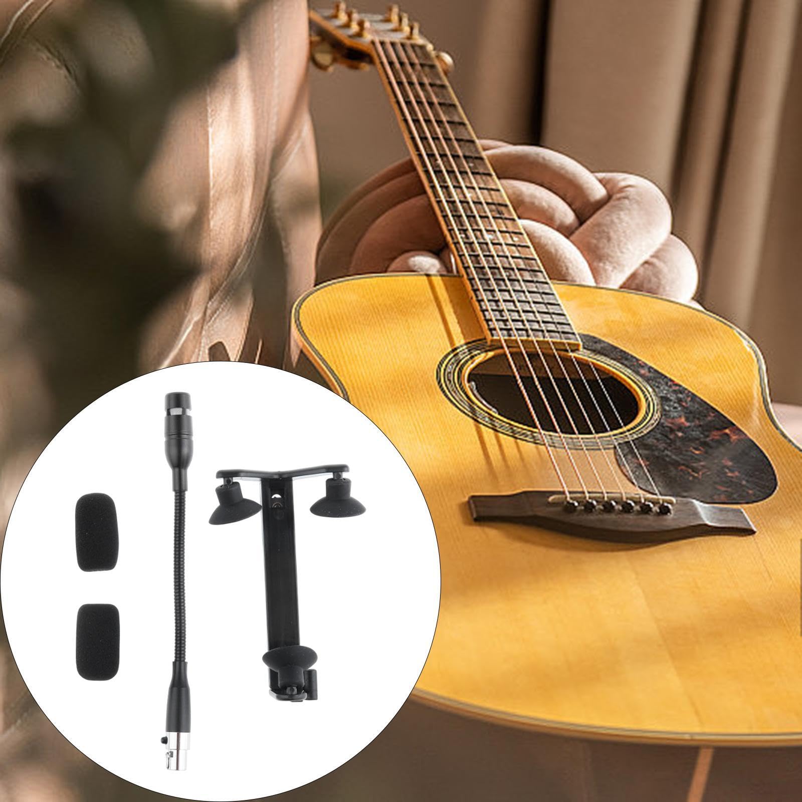 Instrument -Mikrofonclip -Set -Schwanenhals -Mikrofon und Clip Flexible Gitarre -Mikrofon -Clip -Set für Studio -Akustikgitarren, 4 Pin Normal