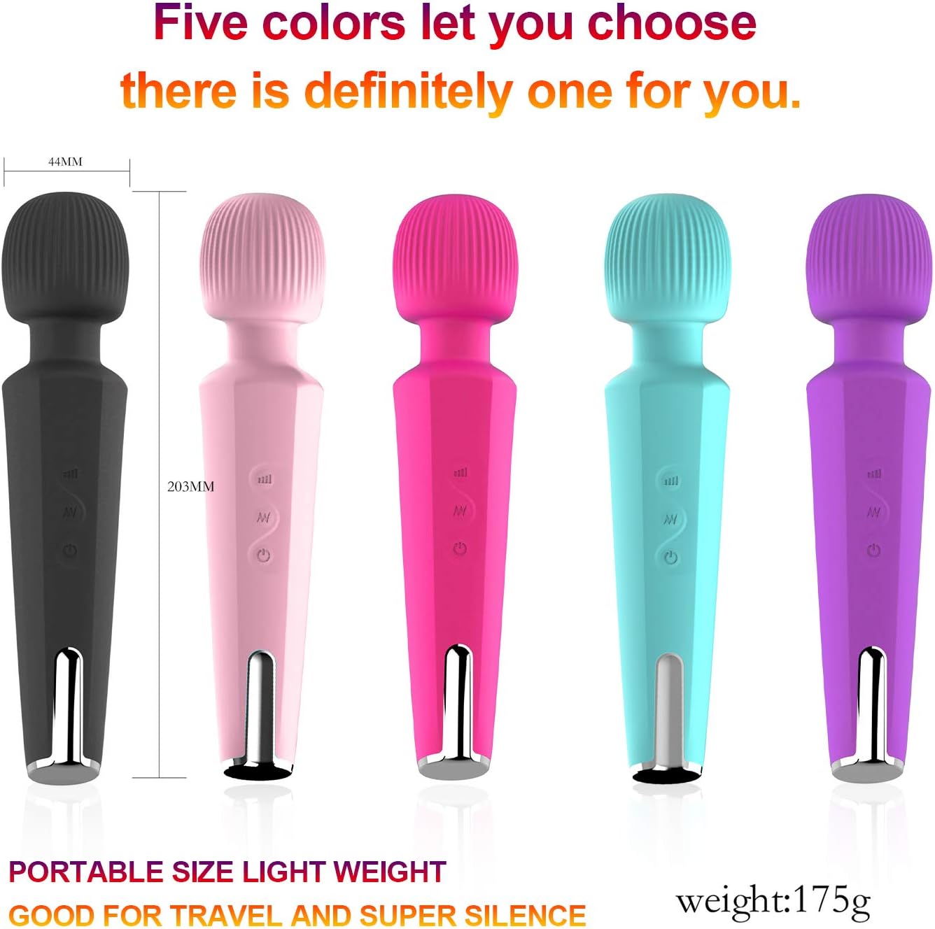 Upgraded Personal Wand Massager - 20 Magic Vibration Modes - Cordless and Handheld - Magnetic Charging - Waterproof - Whisper Quiet - for Neck Shoulder Back Body Massage(Pink)