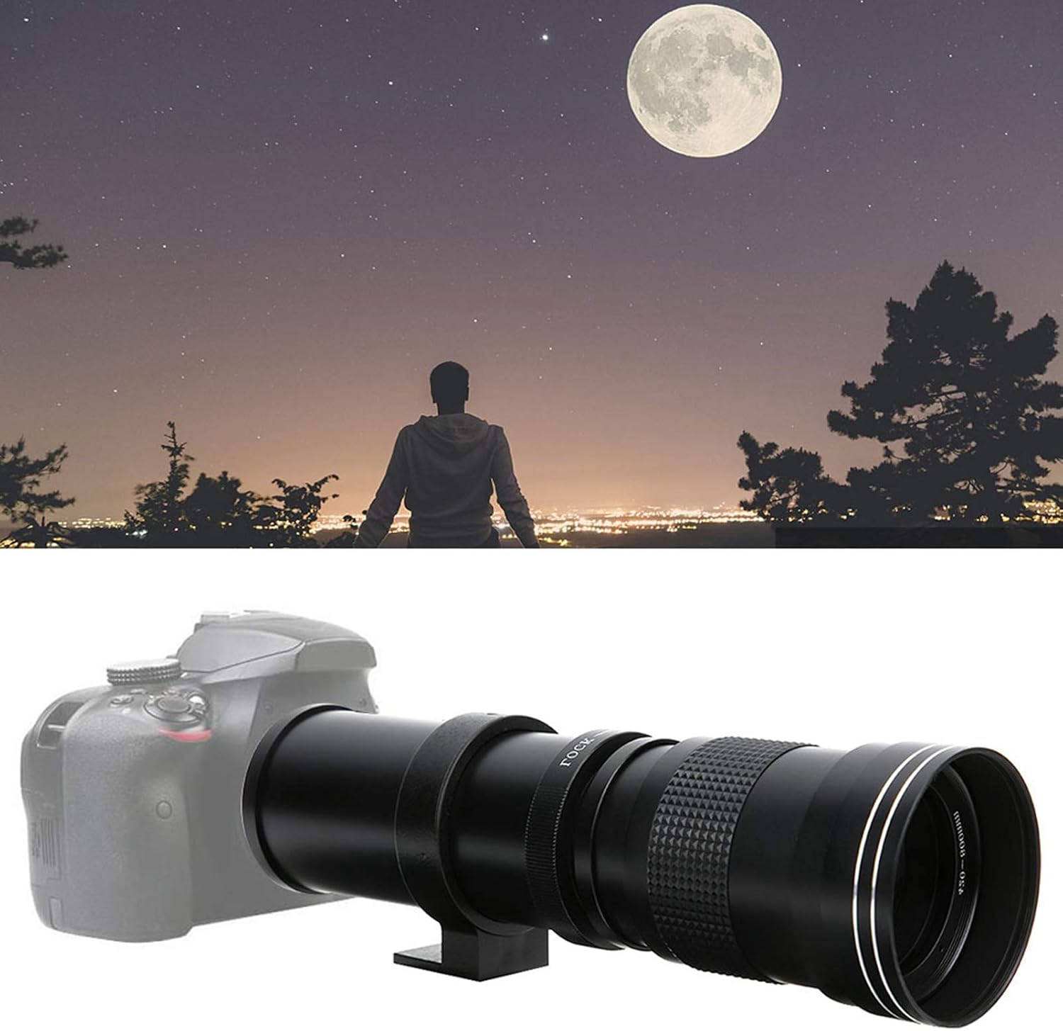 Telephoto Lens for Nikon Portable 420‑800mm F8.3‑16 Manual Focusing Zoom Lens with 2X Teleconverter for Nikon F Mount Camera Telephoto Zoom Lens(Black)