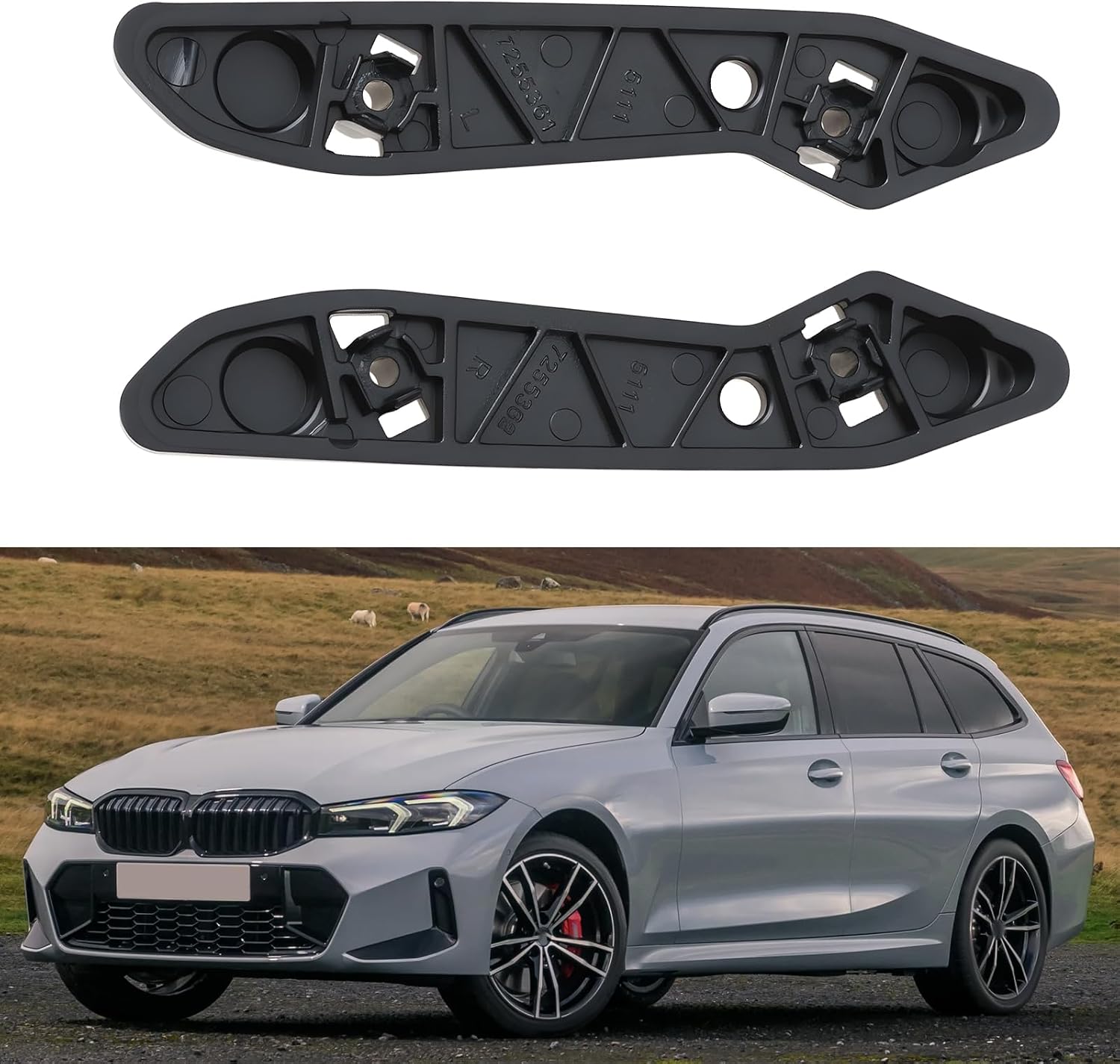 SING F LTD 2 Pcs Car Bumper Left and Right Fixing Brackets 51117255361 51117255362 Compatible with BMW 330e 340i