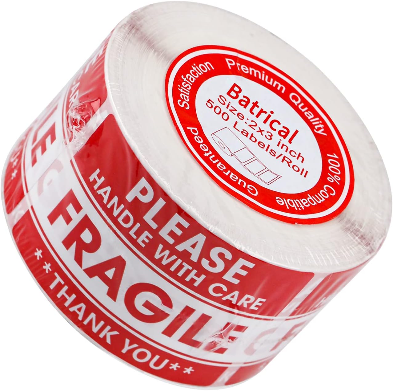 Batrical 2"x3" Fragile Stickers Shipping and Moving Labels 500 PCS/Roll 1Rolls