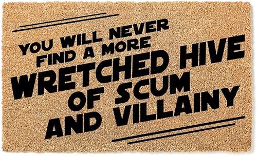 Miniatura 1 de Miserable colmena de escoria y villanía  Felpudo divertido  Felpudo divertido de ciencia ficción  Tapete de bienvenida  Tapete divertido para puerta