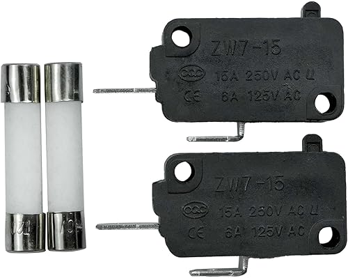 Miniatura 2 de WB24X10204 - Interruptor de puerta de microondas y fusibles de cerámica de soplado lento compatibles con microondas GE Hotpoint Reemplazo AP5790848